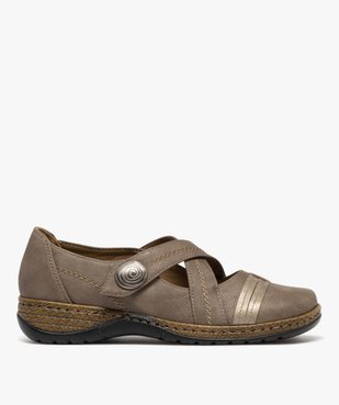 Ballerines confort à brides croisées fermeture scratch femme vue7 - SOFTRELAX - GEMO
