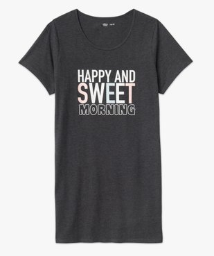 Chemise de nuit à manches courtes avec motifs femme grande taille vue4 - GEMO 4G FEMME - GEMO