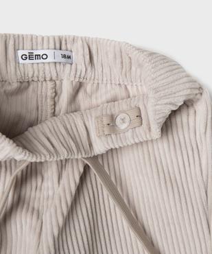 Pantalon droit en velours côtelé à taille élastiqué bébé garçon vue2 - GEMO(BEBE DEBT) - GEMO