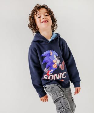Sweat à capuche en molleton doux imprimé garçon - Sonic vue1 - SONIC - GEMO