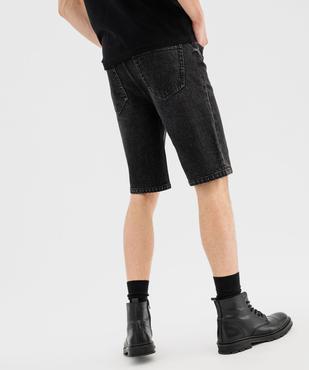 Bermuda en jean extensible et délavé coupe droite homme vue3 - GEMO 4G HOMME - GEMO