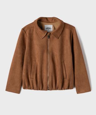 Veste zippée en suédine fille vue1 - GEMO (ENFANT) - GEMO