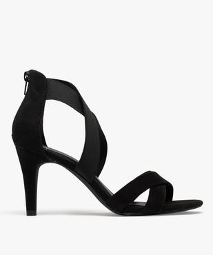 Sandales à talon aiguille en suédine à brides élastiques femme vue1 - VALENTINA BALDA - GEMO