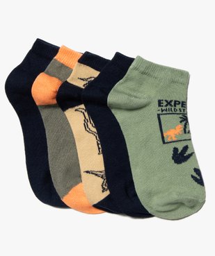Chaussettes garçon  ultra courtes à motifs dinosaures (lot de 5) vue1 - GEMO (ENFANT) - GEMO