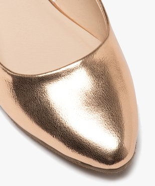 Ballerines métallisées à talon ouvert et bout amande femme vue7 - GEMO(URBAIN) - GEMO