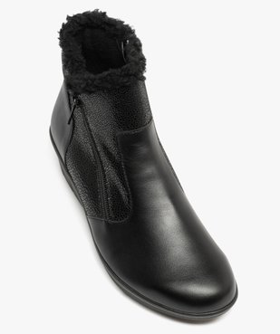 Boots fourrés confortables à talon compensé et à double zip femme  vue5 - G'FLEX - GEMO