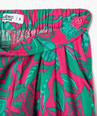 Jupe ample avec taille élastique imprimé exotique fille vue2 - GEMO 4G FILLE - GEMO