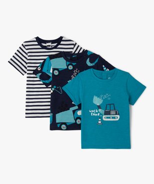 Tee-shirt à manches courtes assortis bébé garçon (lot de 3) vue1 - GEMO(BEBE DEBT) - GEMO