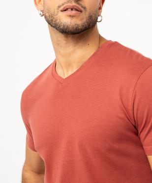Tee-shirt à manches courtes et col V homme vue3 - GEMO 4G HOMME - GEMO