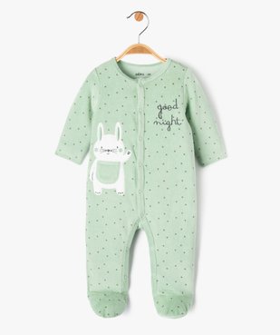Pyjama dors-bien en velours avec motif lapin bébé garçon vue1 - GEMO 4G BEBE - GEMO
