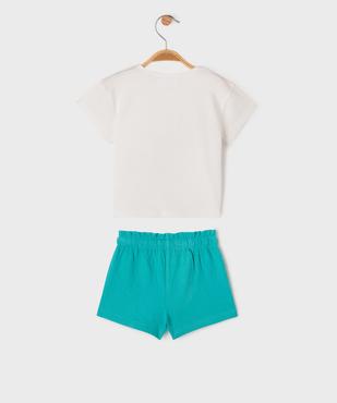 Pyjashort 2 pièces motif oiseau exotique bébé fille vue3 - GEMO 4G BEBE - GEMO