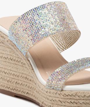 Sandales femme compensées à brides scratch en cuir vue6 - GEMO(URBAIN) - GEMO