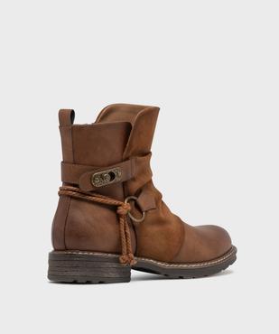 Boots zippées à tige plissée femme vue4 - EMILIA ROSA - GEMO