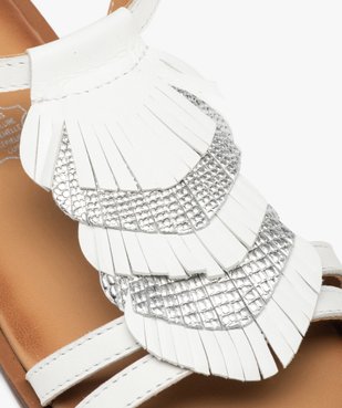 Sandales fille dessus cuir à franges métallisées – Tanéo vue6 - TANEO - GEMO