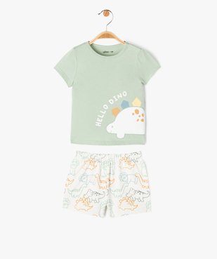 Pyjashort 2 pièces avec motifs dinosaures bébé garçon  vue1 - GEMO 4G BEBE - GEMO
