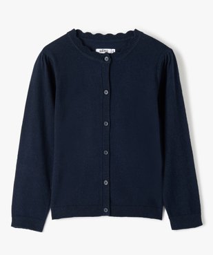 Gilet fille en maille fine à col fantaisie vue1 - GEMO (ENFANT) - GEMO
