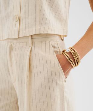 Pantalon de tailleur en viscose et lin femme vue2 - GEMO(FEMME PAP) - GEMO