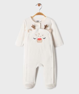 Pyjama en velours Noël ouverture devant bébé vue1 - GEMO 4G BEBE - GEMO