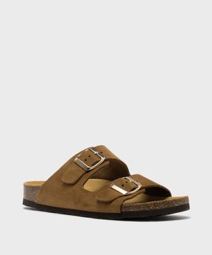 Sandales mules en cuir à semelle anatomique femme - Tanéo vue2 - TANEO - GEMO