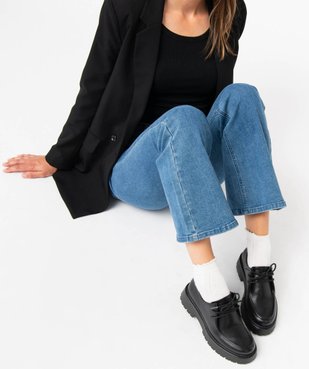 Derbies femme unis à semelle épaisse et crantée vue1 - GEMO (CASUAL) - GEMO