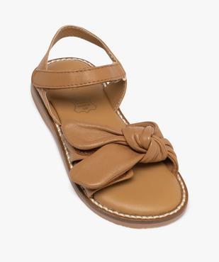 Sandales en cuir à scratch et brides nouées fille vue5 - TANEO GEMO FOR GOOD - GEMO