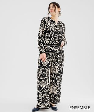 Ensemble blouse et pantalon imprimé pour femme grande taille - GEMO