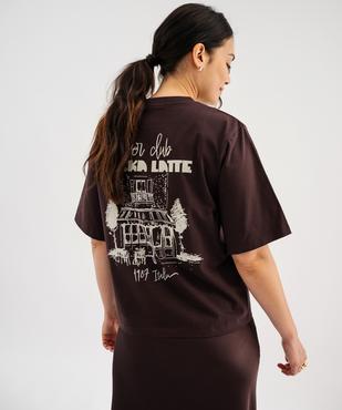Tee-shirt manches courtes loose imprimé devant et dos femme vue2 - GEMO(FEMME PAP) - GEMO