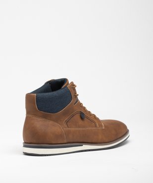 Baskets homme mid-cut casual unies avec col denim vue4 - GEMO (CASUAL) - GEMO