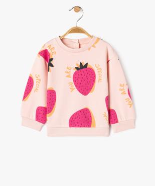 Sweat molletonné bébé fille avec motifs et message vue1 - GEMO 4G BEBE - GEMO