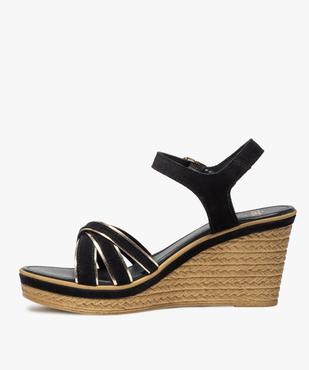 Sandales femme à talon compensé et détails métallisés vue3 - GEMO(URBAIN) - GEMO
