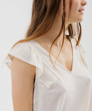 Tee-shirt sans manches pailleté et volanté femme vue2 - GEMO(FEMME PAP) - GEMO