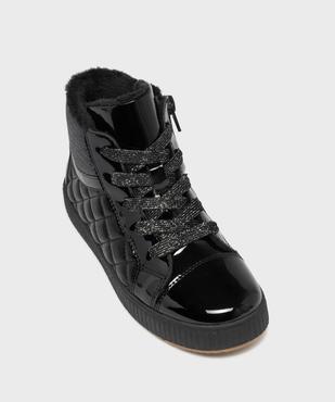 Boots fourrées vernies avec lacets pailletées et matelassage fille vue5 - LOVELY WINGS GEMO FOR GOOD - GEMO