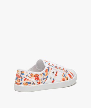 Baskets femme à lacet dessus toile à motif fleuri vue4 - GEMO (SPORTSWR) - GEMO