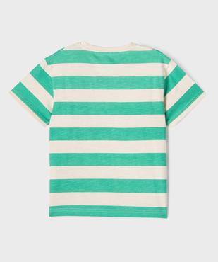 Tee-shirt manches courtes à rayures et motif garçon vue3 - GEMO 4G GARCON - GEMO