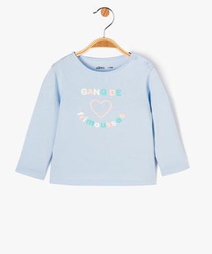 Tee-shirt à manches longues à message bébé fille vue1 - PREMIER PRIX BY GEMO - GEMO