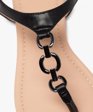 Sandales femme plates à entre-doigts avec chaîne métallisée fantaisie vue6 - GEMO (CASUAL) - GEMO