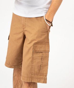 Bermuda cargo en toile homme vue4 - GEMO 4G HOMME - GEMO