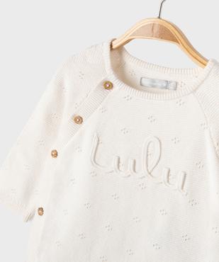 Ensemble 2 pièces en maille bébé fille brassière et pantalon - LuluCastagnette vue2 - LULU CASTAGNETTE G4G D - GEMO