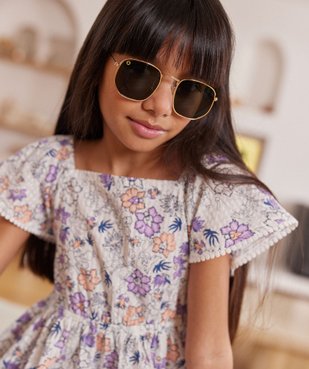 Robe manches courtes à motifs fleuris fille - LuluCastagnette vue1 - LULUCASTAGNETTE - GEMO