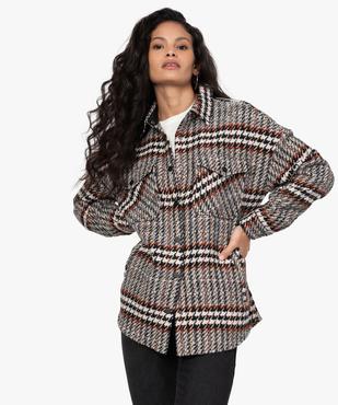 Veste femme forme chemise effet tweed vue1 - GEMO(FEMME PAP) - GEMO