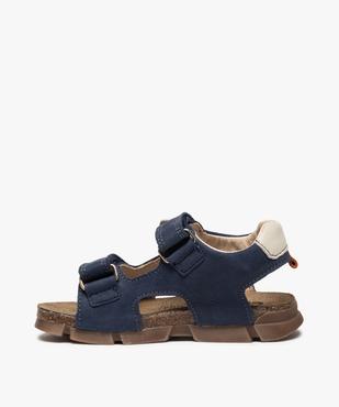 Sandales garçon tout terrain en cuir à scratchs - Bopy vue3 - BOPY - GEMO