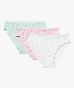 Culottes en coton biologique fille (lot de 3) vue1 - GEMO 4G FILLE - GEMO