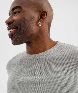 Pull col rond en coton uni homme vue10 - GEMO (HOMME) - GEMO