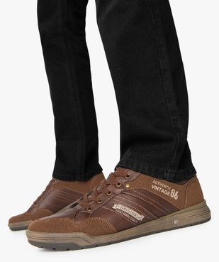 Baskets homme baskets de ville multimatières avec surpiqûres  vue1 - URBAN STEPS - GEMO