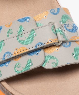 Sandales garçon à scratch avec semelle crantée motif caméléon vue6 - MOD8 - GEMO