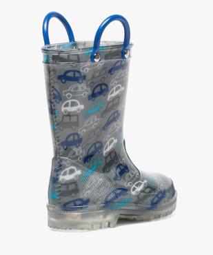 Bottes de pluie bébé garçon à motifs voitures et semelle lumineuse vue4 - GEMO (ENFANT) - GEMO