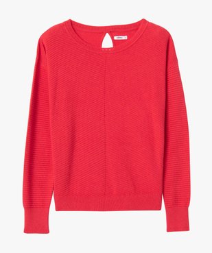 Pull femme en maille graphique et ouverture dos vue4 - GEMO(FEMME PAP) - GEMO
