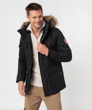 Parka homme avec capuche à bord amovible vue2 - TOKYO LAUNDRY - GEMO