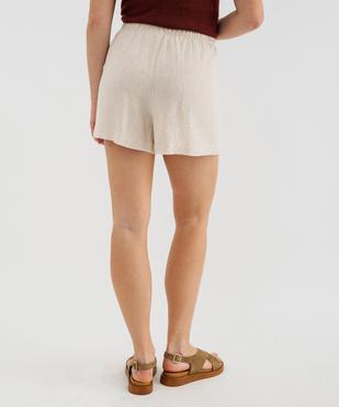 Short ample en viscose et lin femme vue3 - GEMO 4G FEMME - GEMO