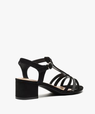 Sandales femme à talon avec brides et strass vue4 - GEMO(URBAIN) - GEMO